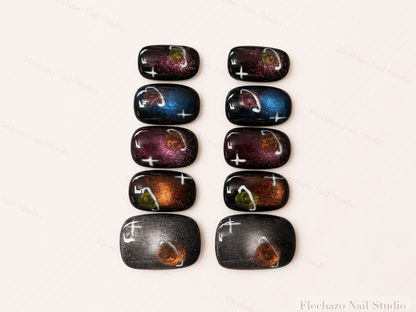 Dark Cat Eye Galaxy Press-On Nails handmade press-on nail set, product view