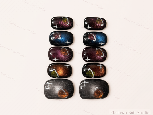 Dark Cat Eye Galaxy Press-On Nails handmade press-on nail set, product view